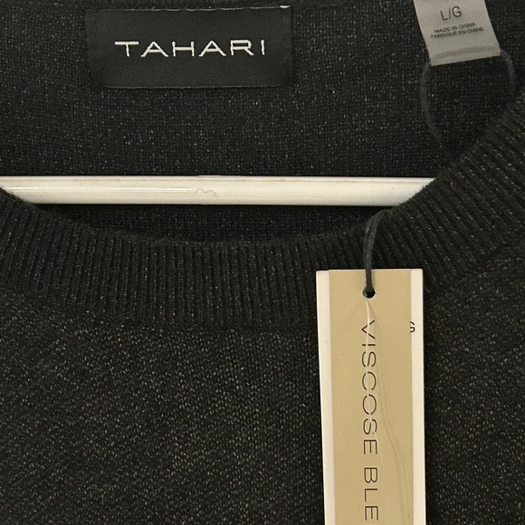 Tahari Women's Black viscose blend Crewneck Sweater - Picture 4 of 8